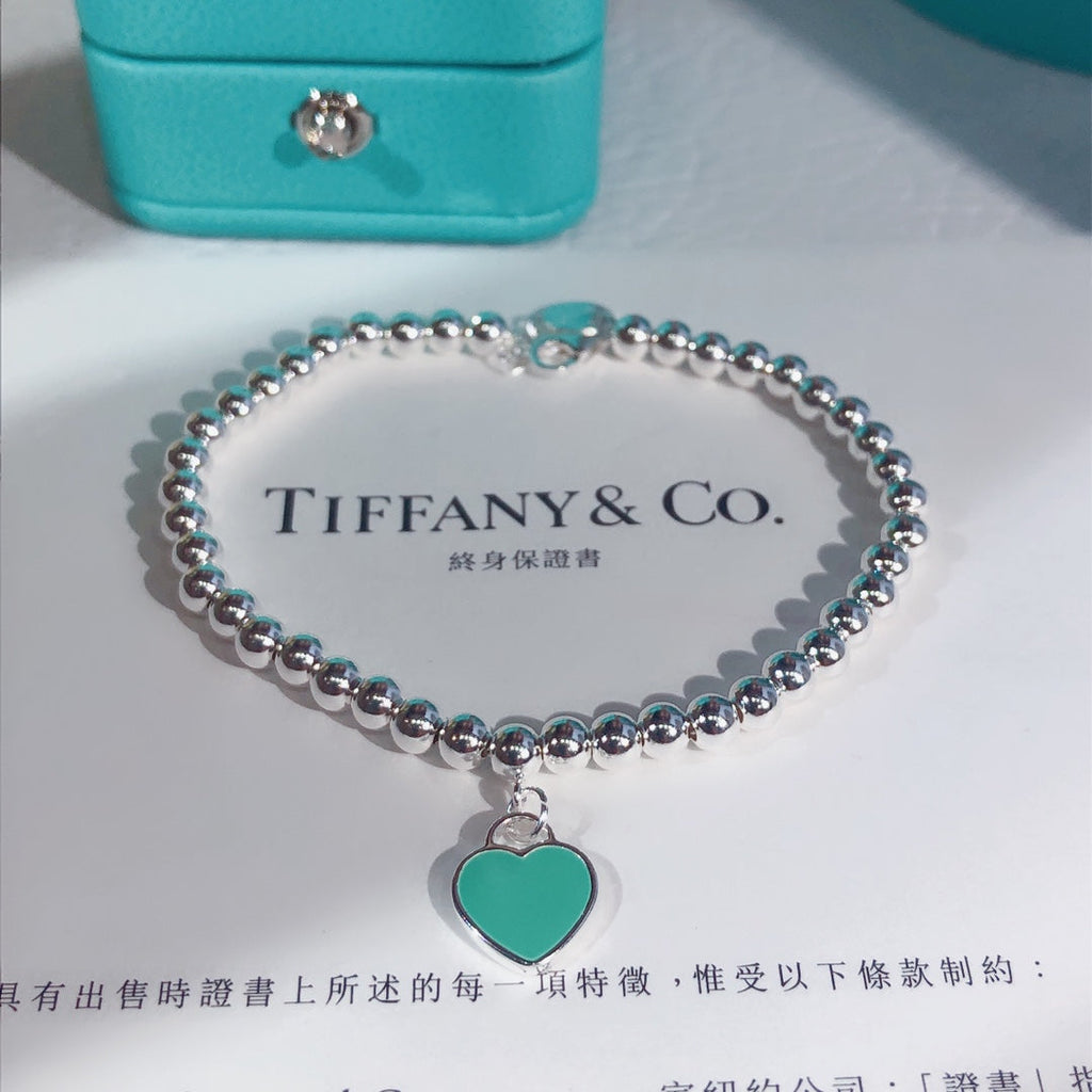 Pulsera de esmalte de doble corazón