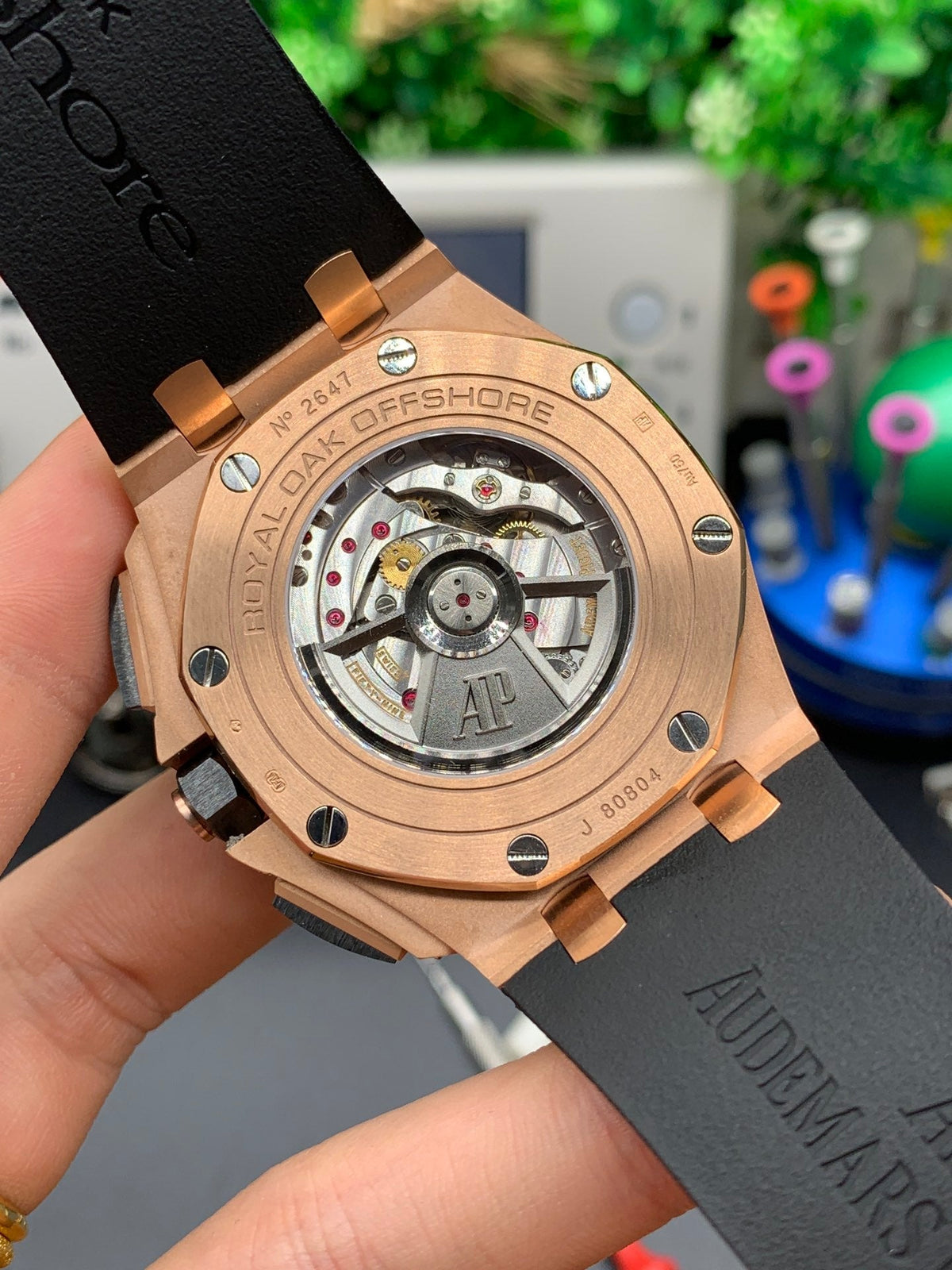 Reloj cronógrafo automático negro de 44 mm