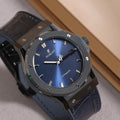 Reloj de 42 mm con esfera azul efecto rayos de sol