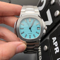 Reloj de acero inoxidable con esfera azul hielo de 40 mm