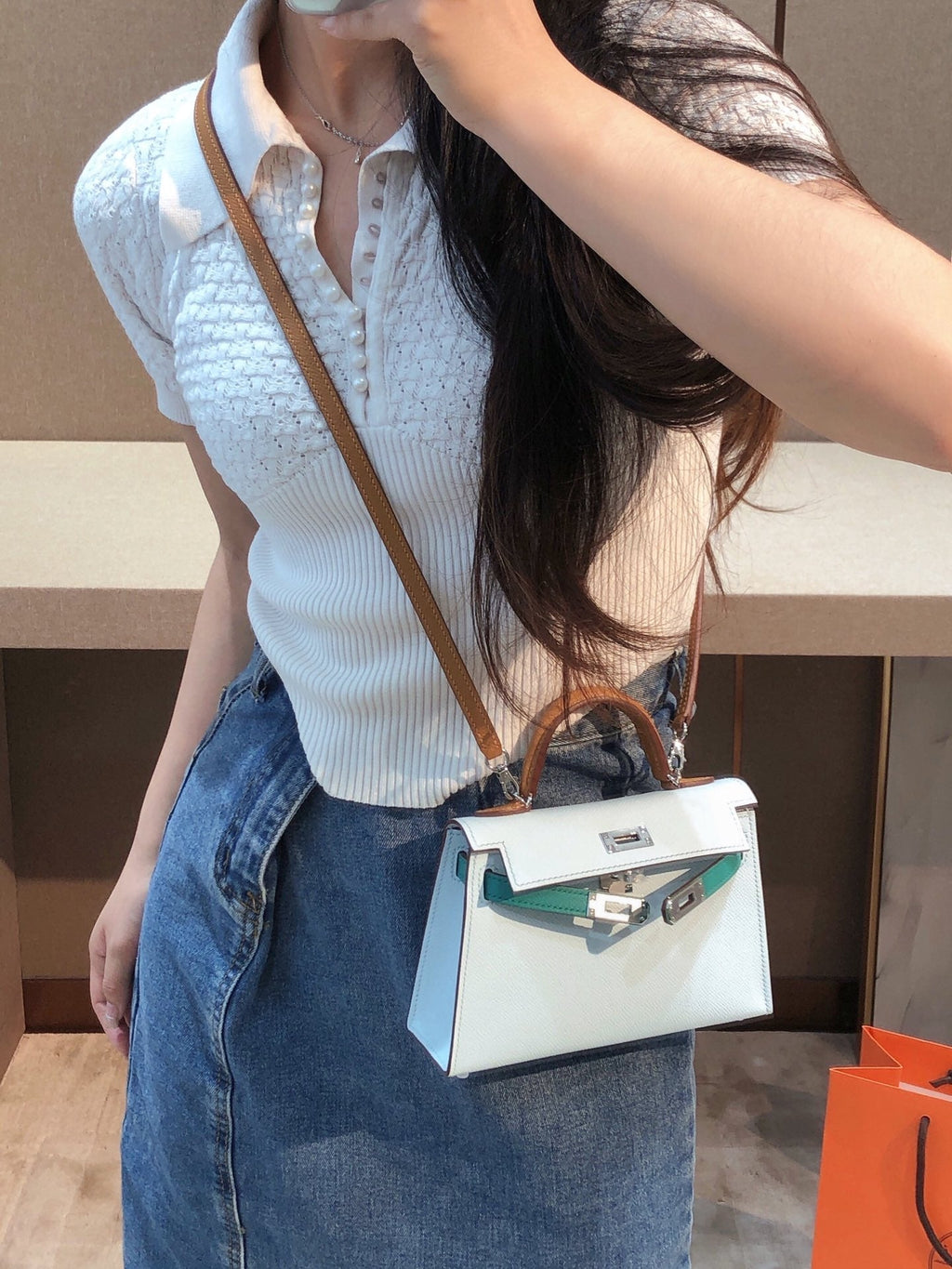 28 Tricolor Leather Bag