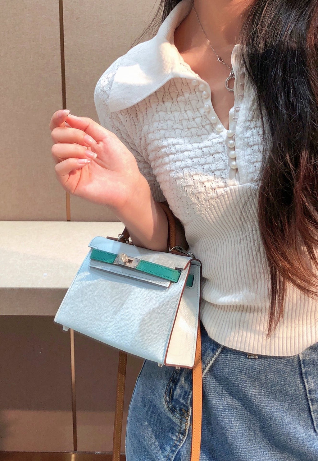 28 Tricolor Leather Bag