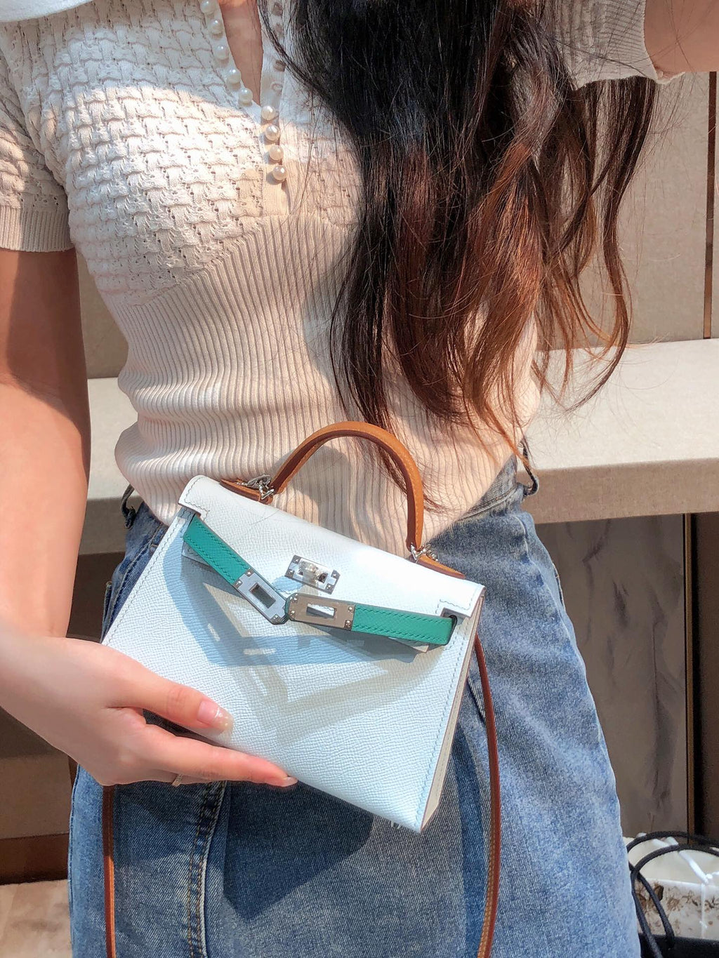28 Tricolor Leather Bag
