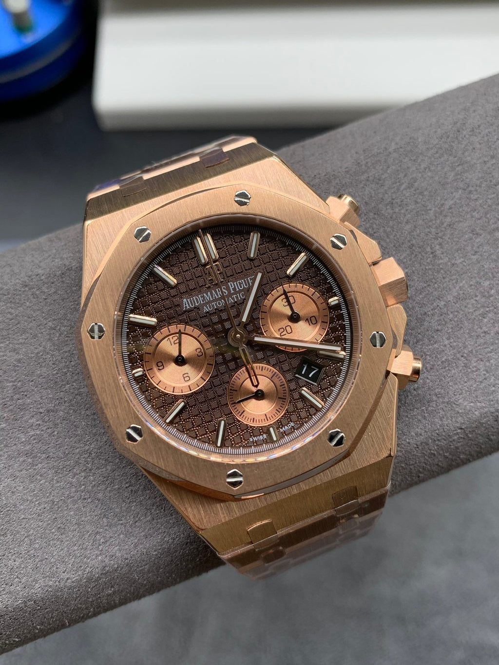 Reloj cronógrafo automático de oro rosa de 41 mm