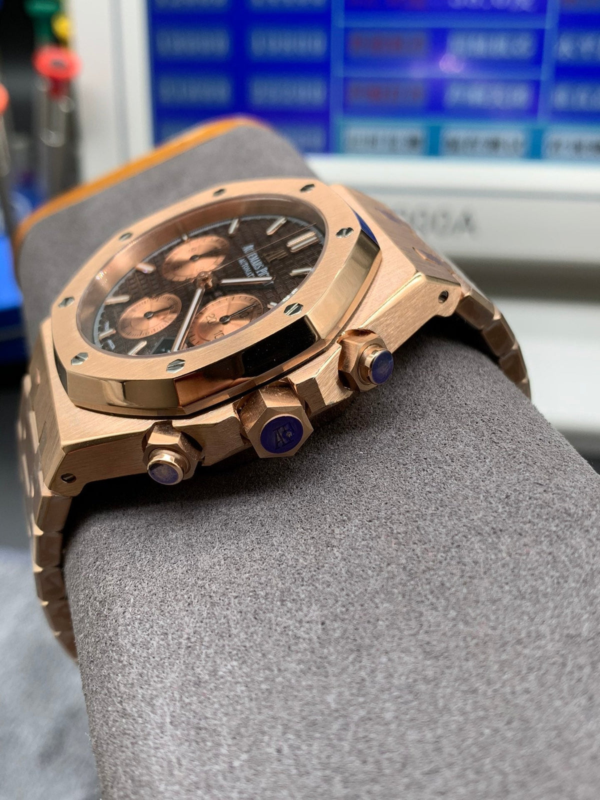 Reloj cronógrafo automático de oro rosa de 41 mm
