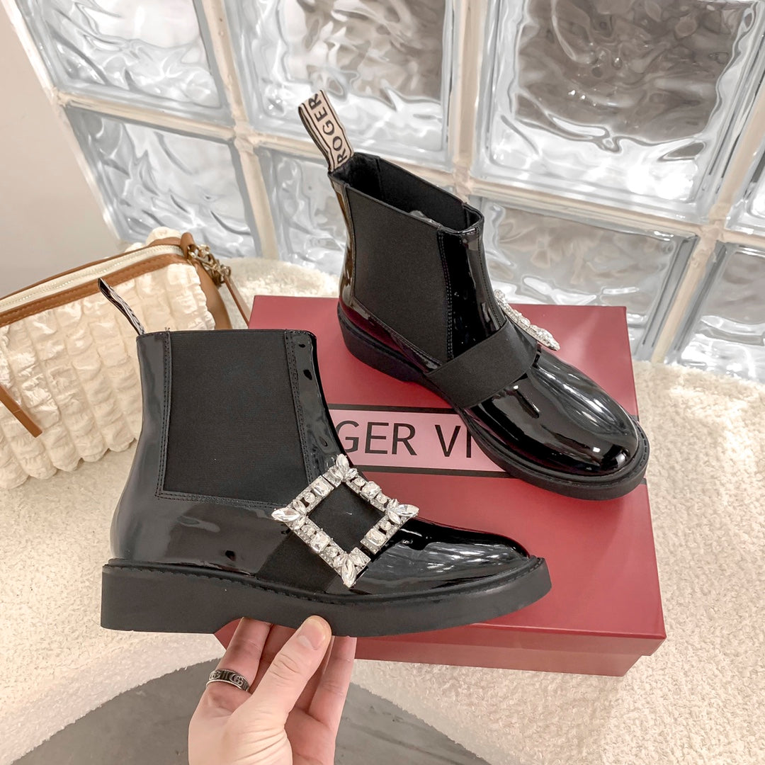 Botines Martin para mujer con hebilla de diamante