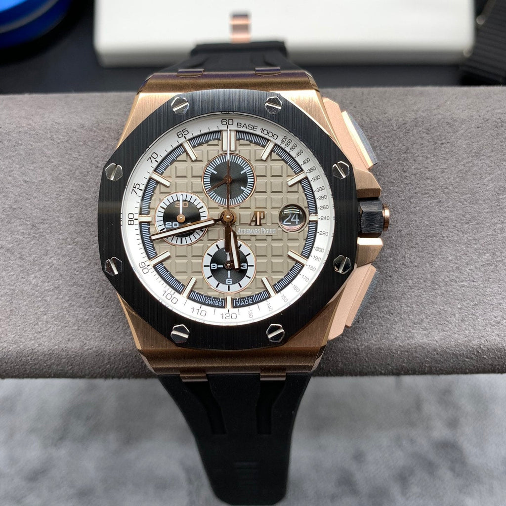 Reloj cronógrafo automático de oro rosa