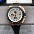 Reloj cronógrafo automático de oro rosa
