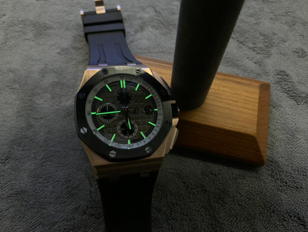 Reloj cronógrafo automático de oro rosa