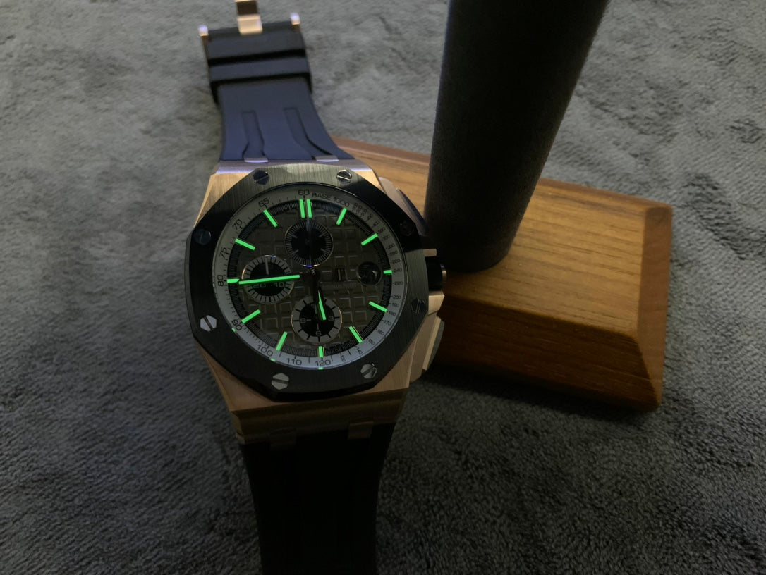 Reloj cronógrafo automático de oro rosa