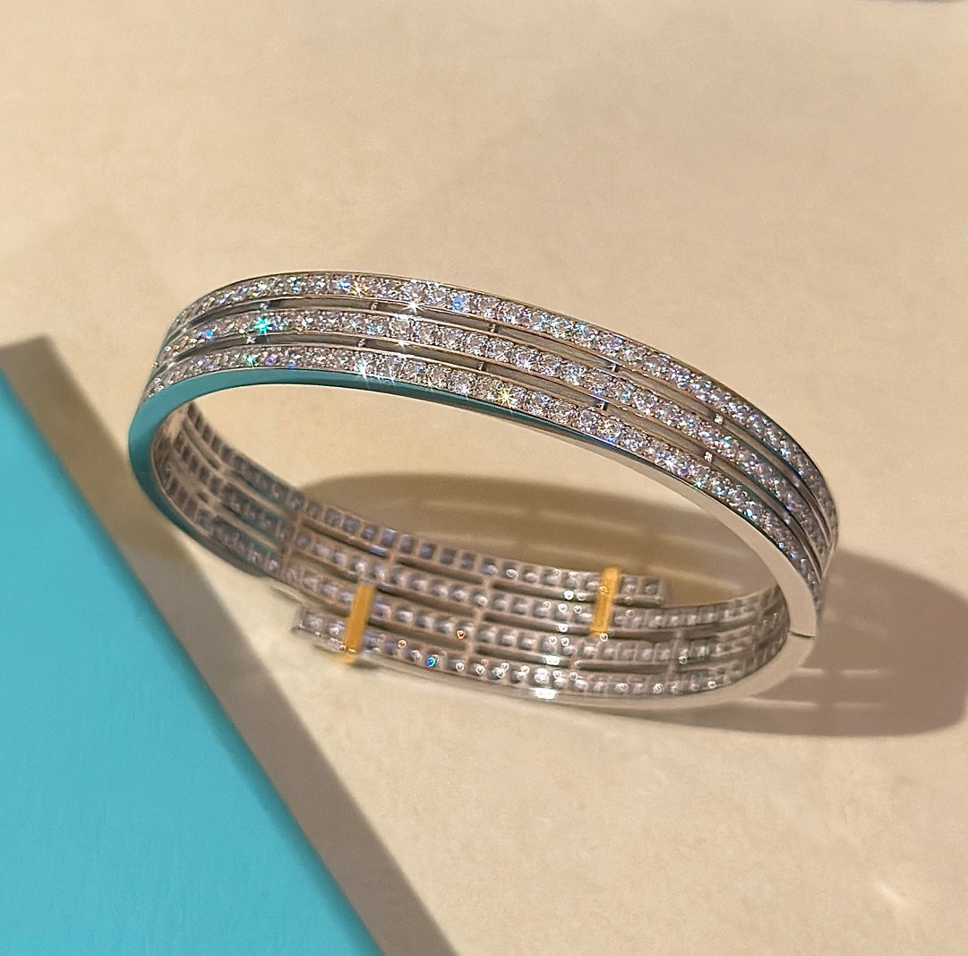 Pulsera de diamantes bicolor