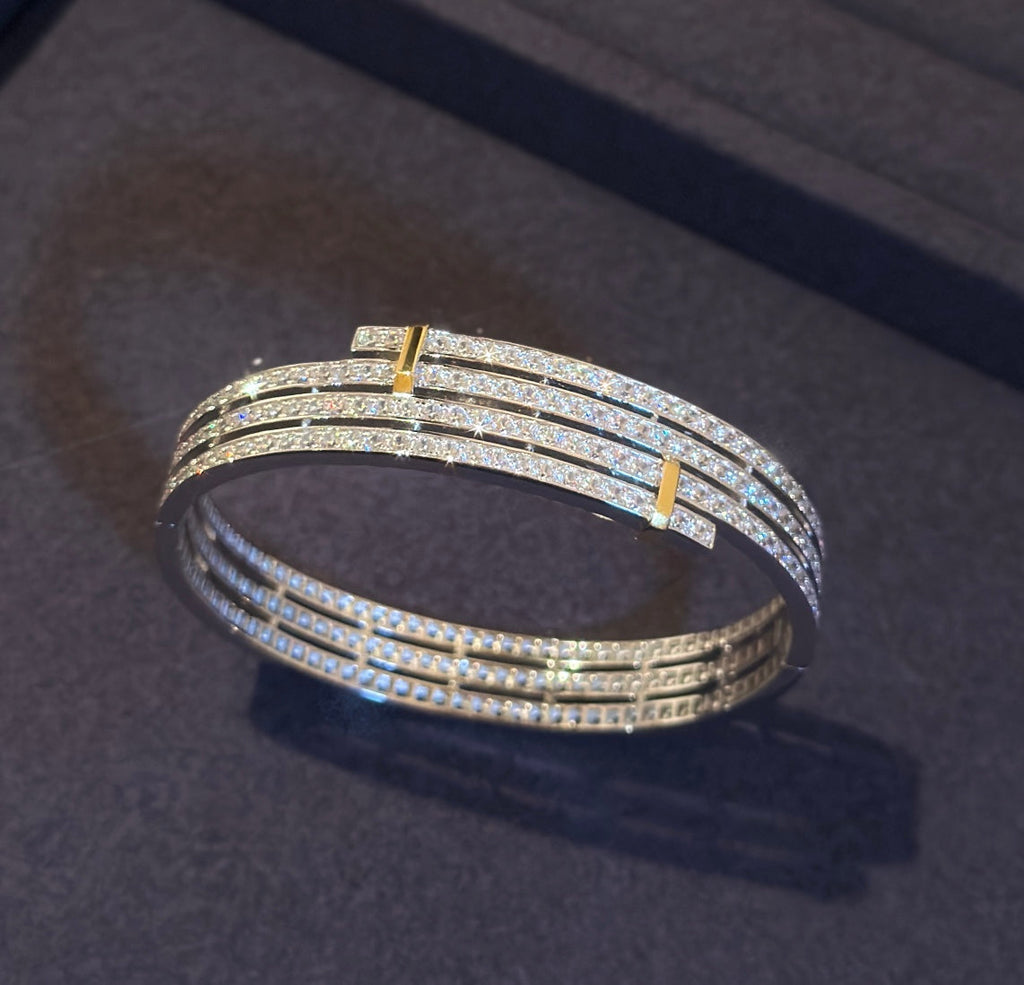 Pulsera de diamantes bicolor