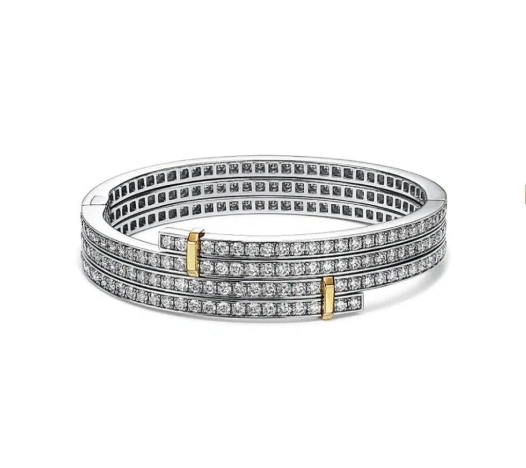 Pulsera de diamantes bicolor
