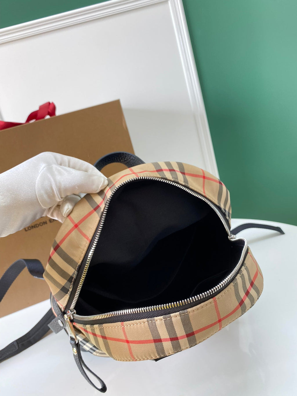 Mochila retro a cuadros