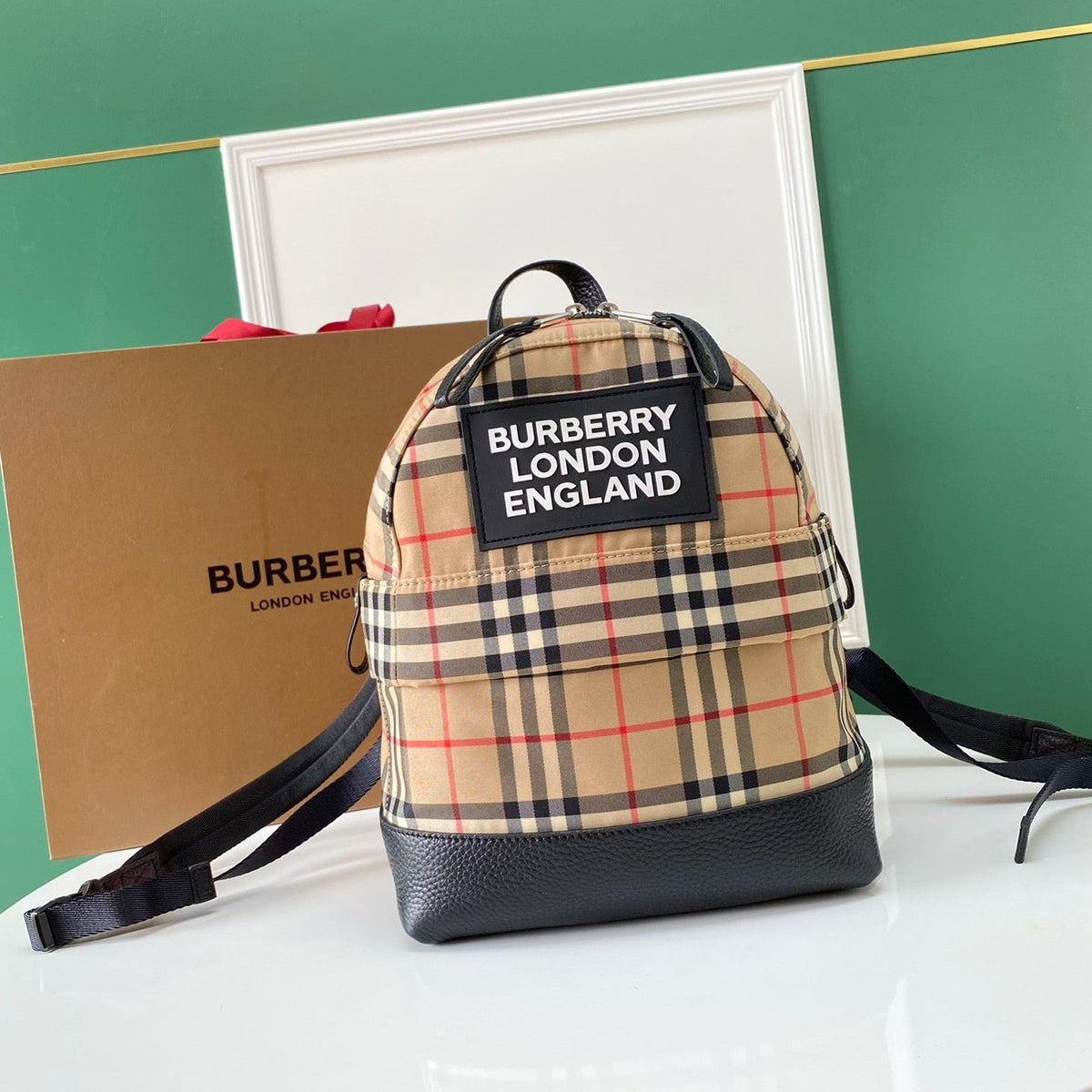 Mochila retro a cuadros