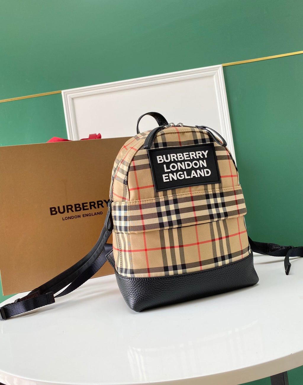 Mochila retro a cuadros