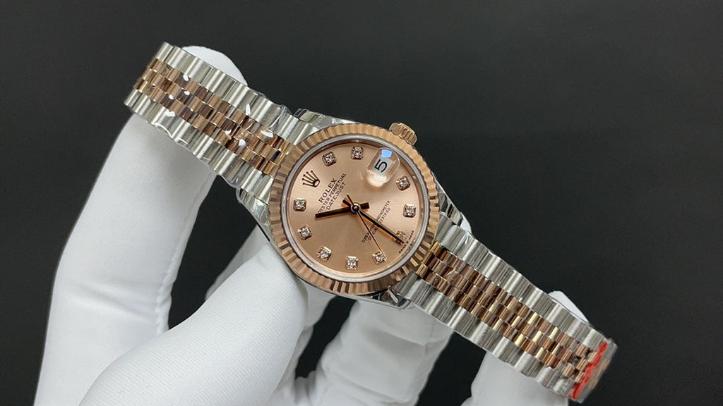 Reloj automático de 31 mm con esfera color café dorado