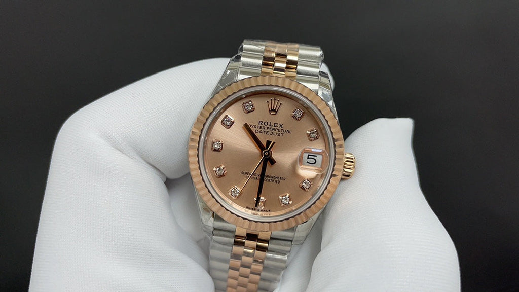 Reloj automático de 31 mm con esfera color café dorado
