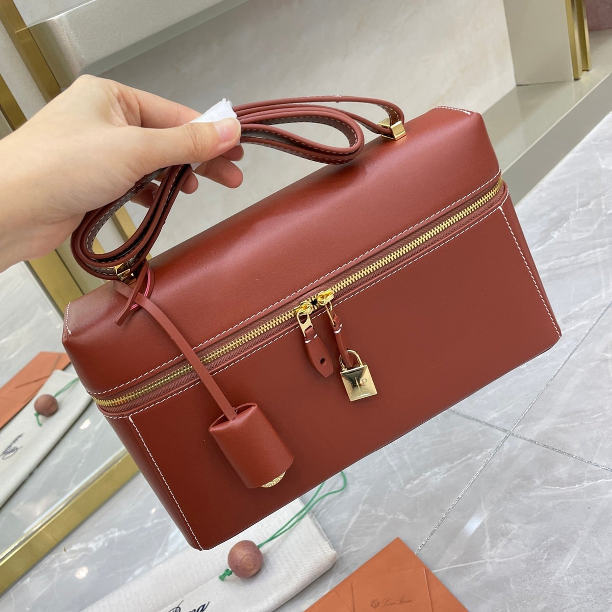 Bolso de cuero Saddle Loro