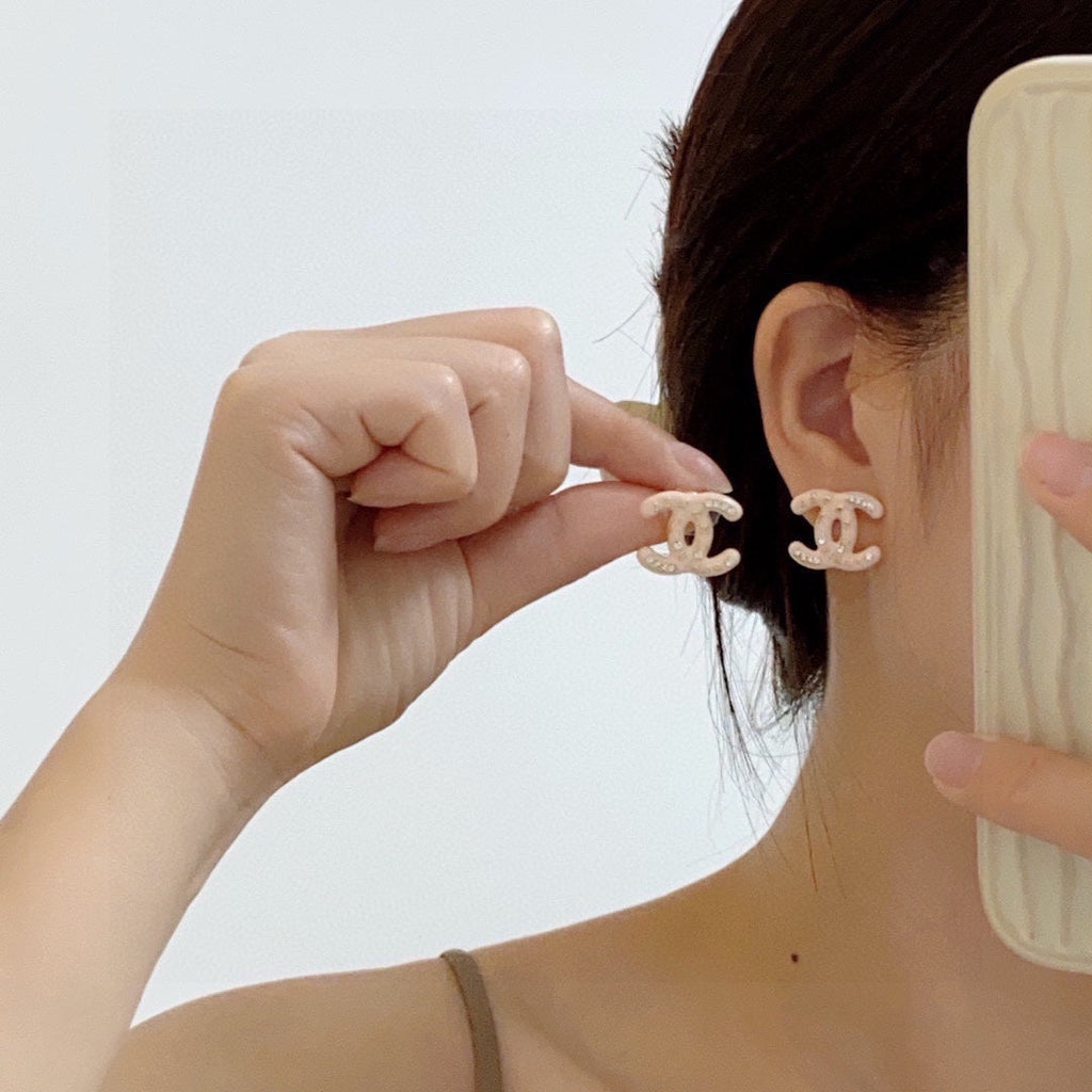 Pendientes rosa claro