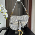 Bolso bandolera vaquero gris bordado con flecos – 25,5 cm