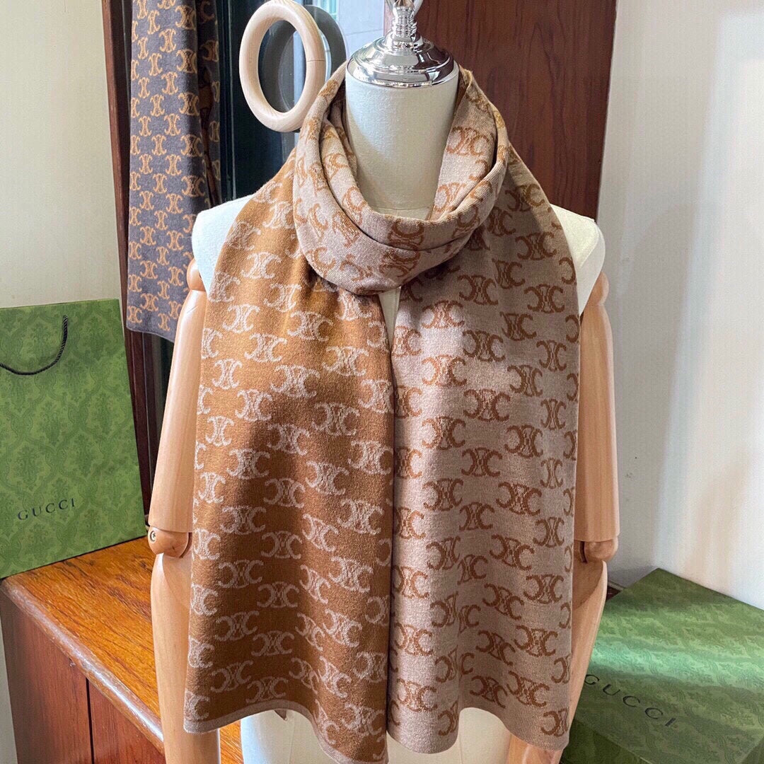 Bufanda de punto jacquard de cachemir