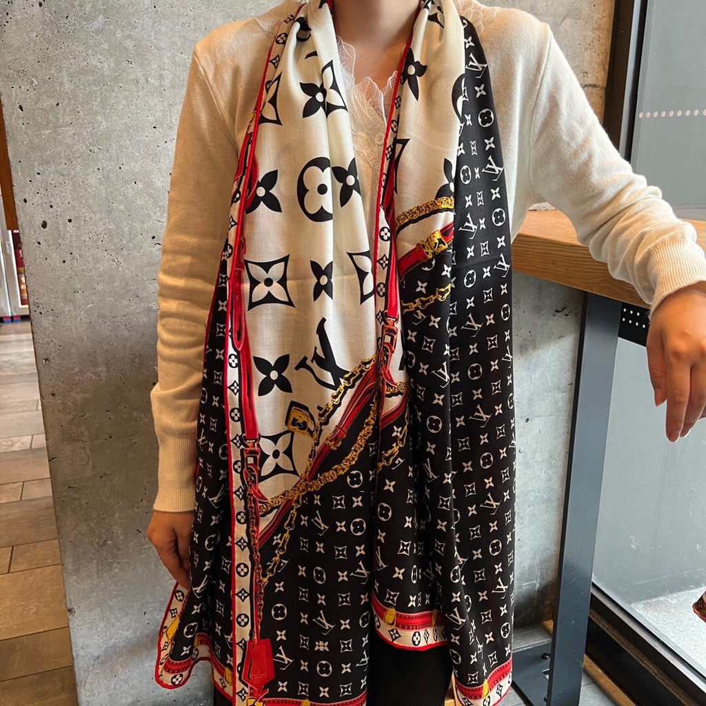Pañuelo estampado a doble cara