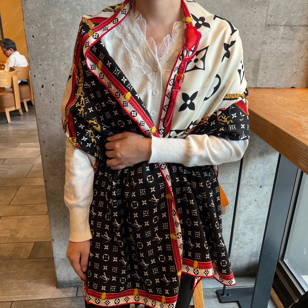 Pañuelo estampado a doble cara
