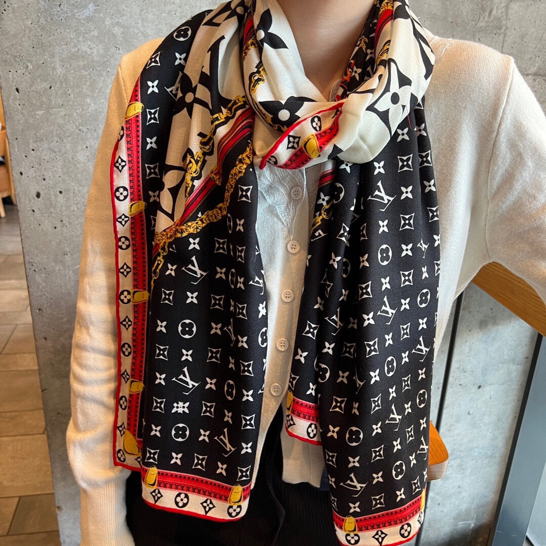 Pañuelo estampado a doble cara