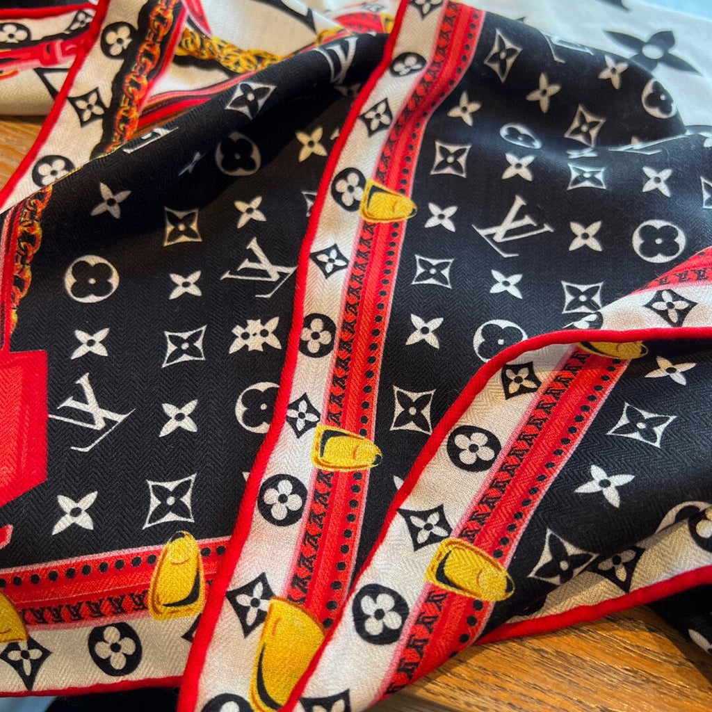 Pañuelo estampado a doble cara