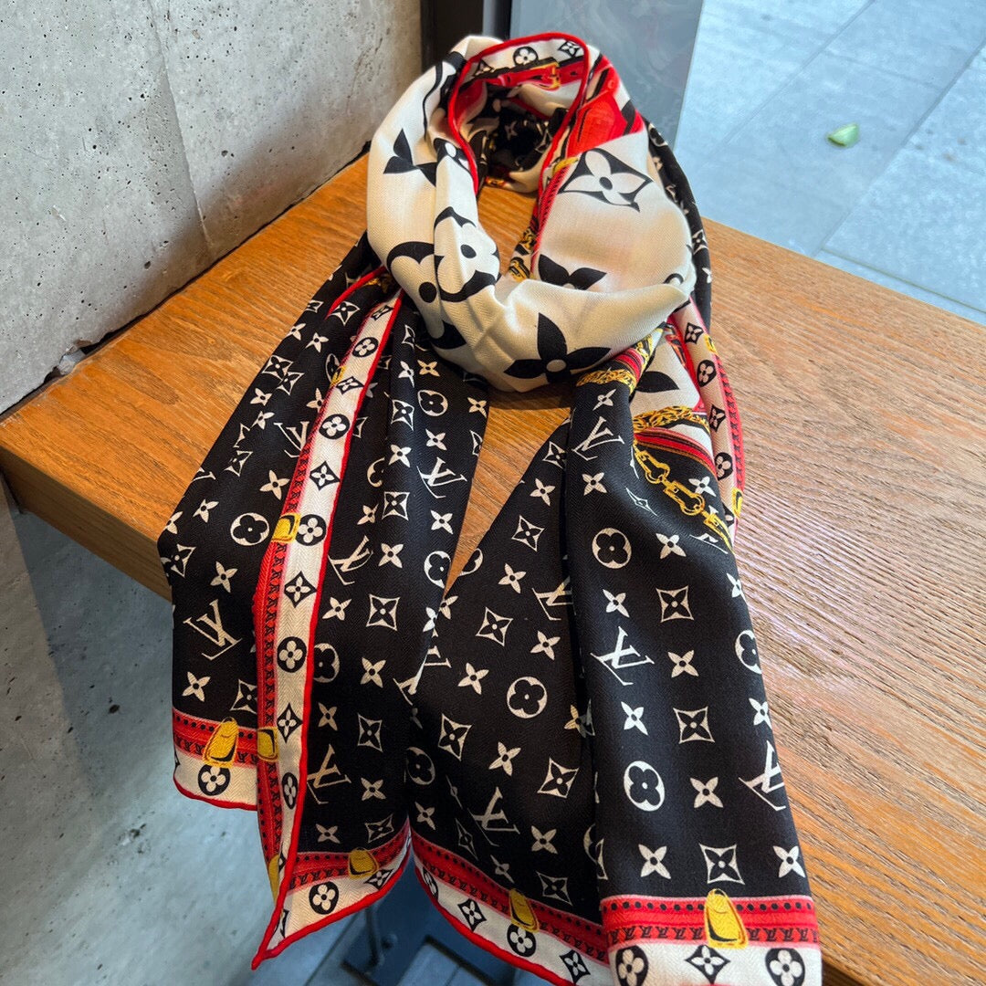Pañuelo estampado a doble cara