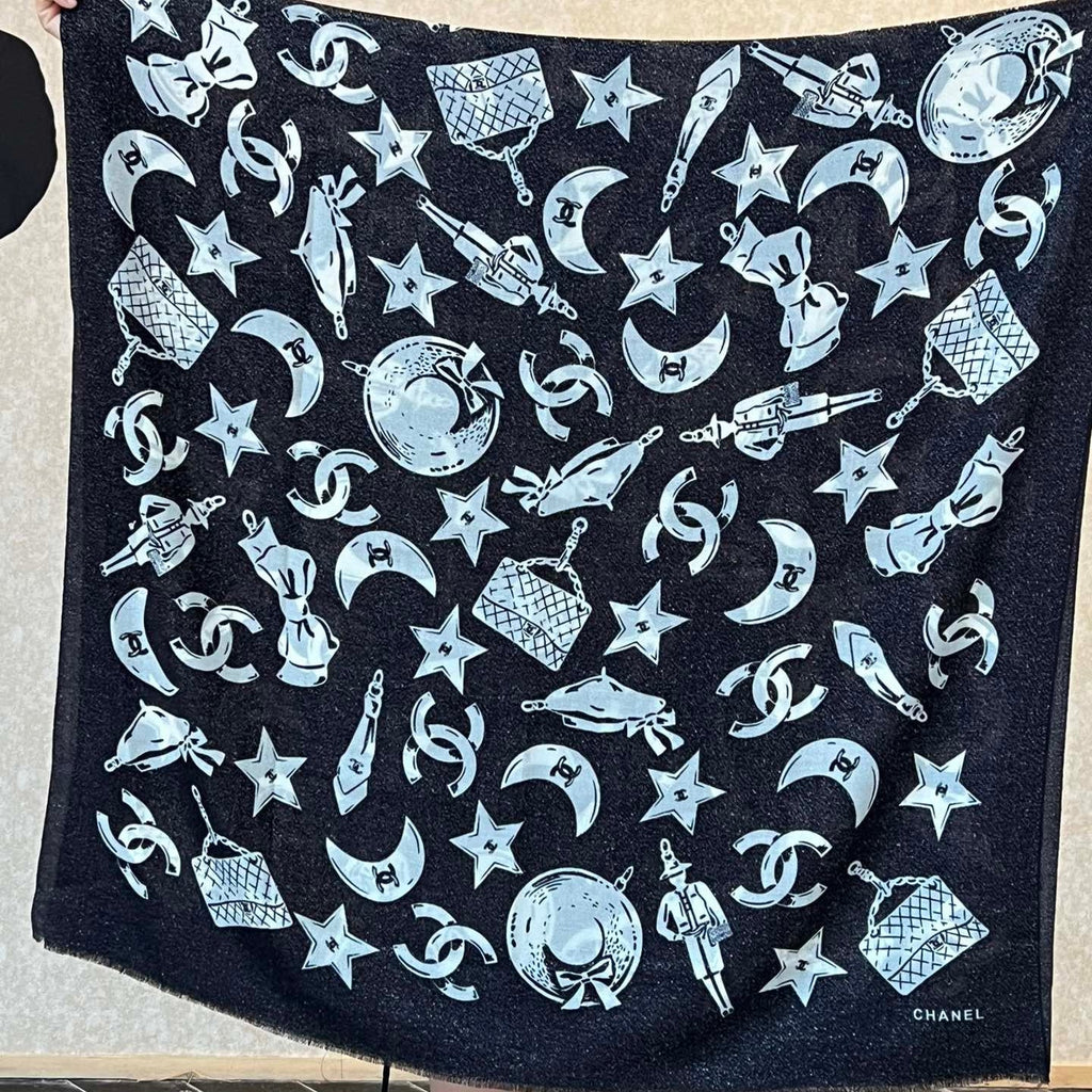 Bufanda de cachemir con doble estampado