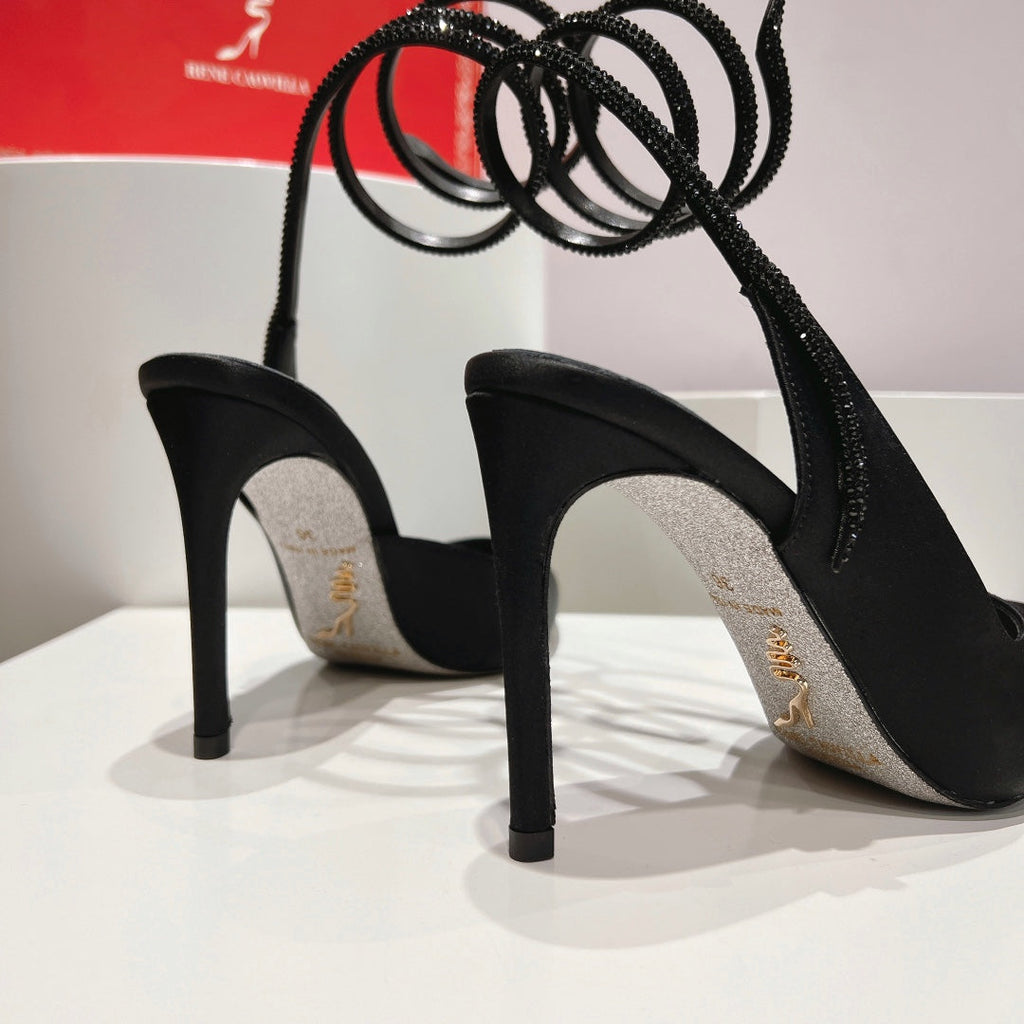 Zapatos de tacón con tira trasera y diseño de serpiente Cleo