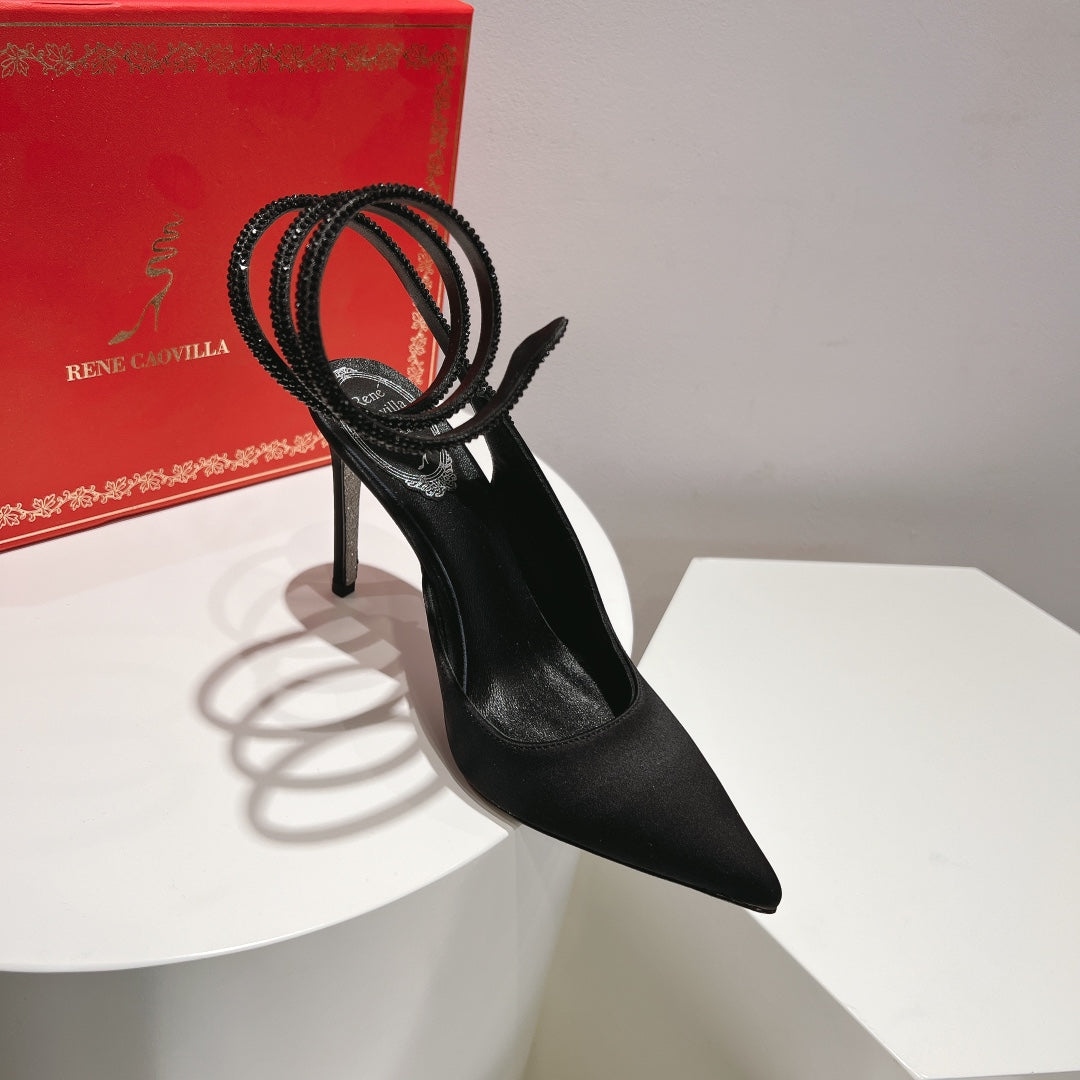 Zapatos de tacón con tira trasera y diseño de serpiente Cleo