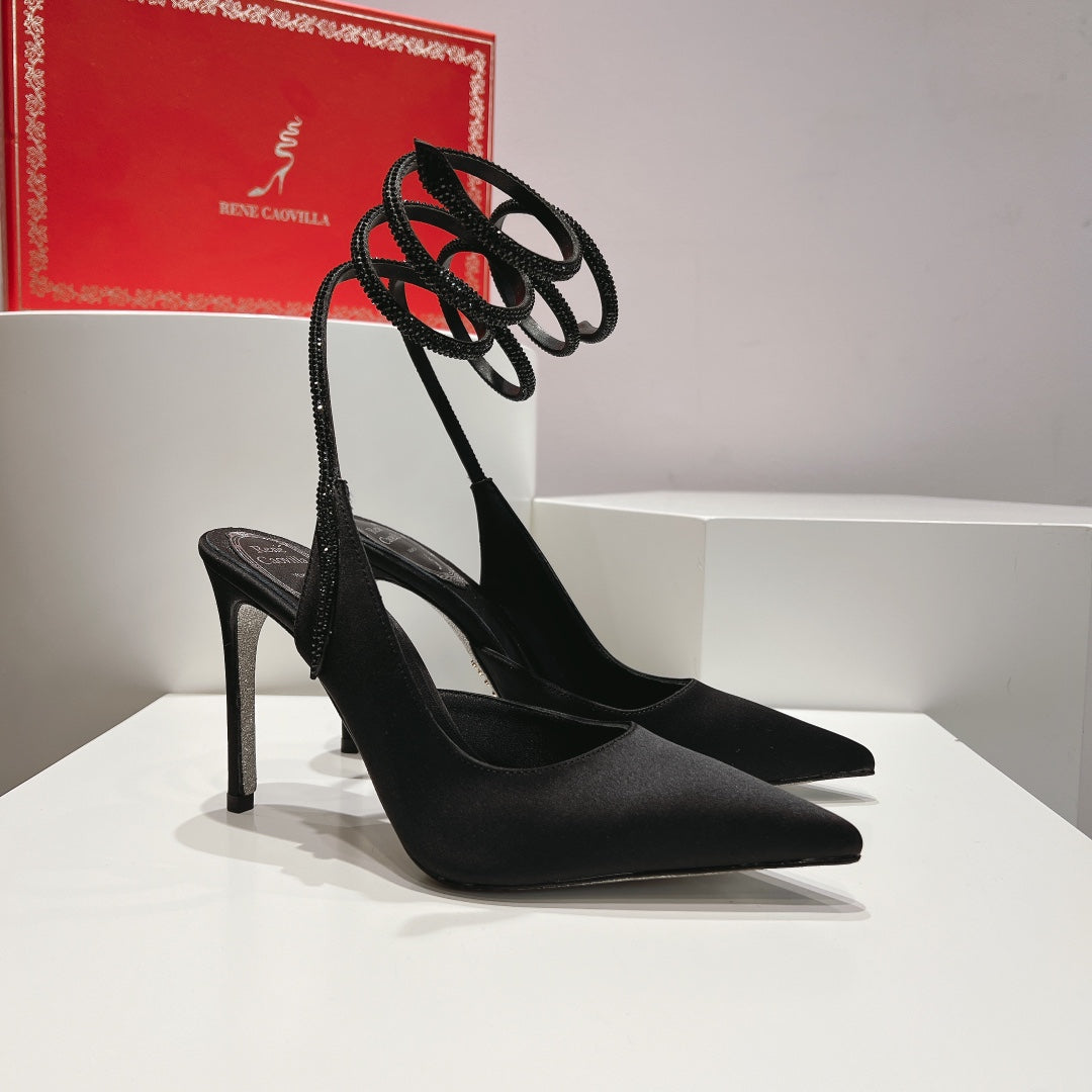 Zapatos de tacón con tira trasera y diseño de serpiente Cleo