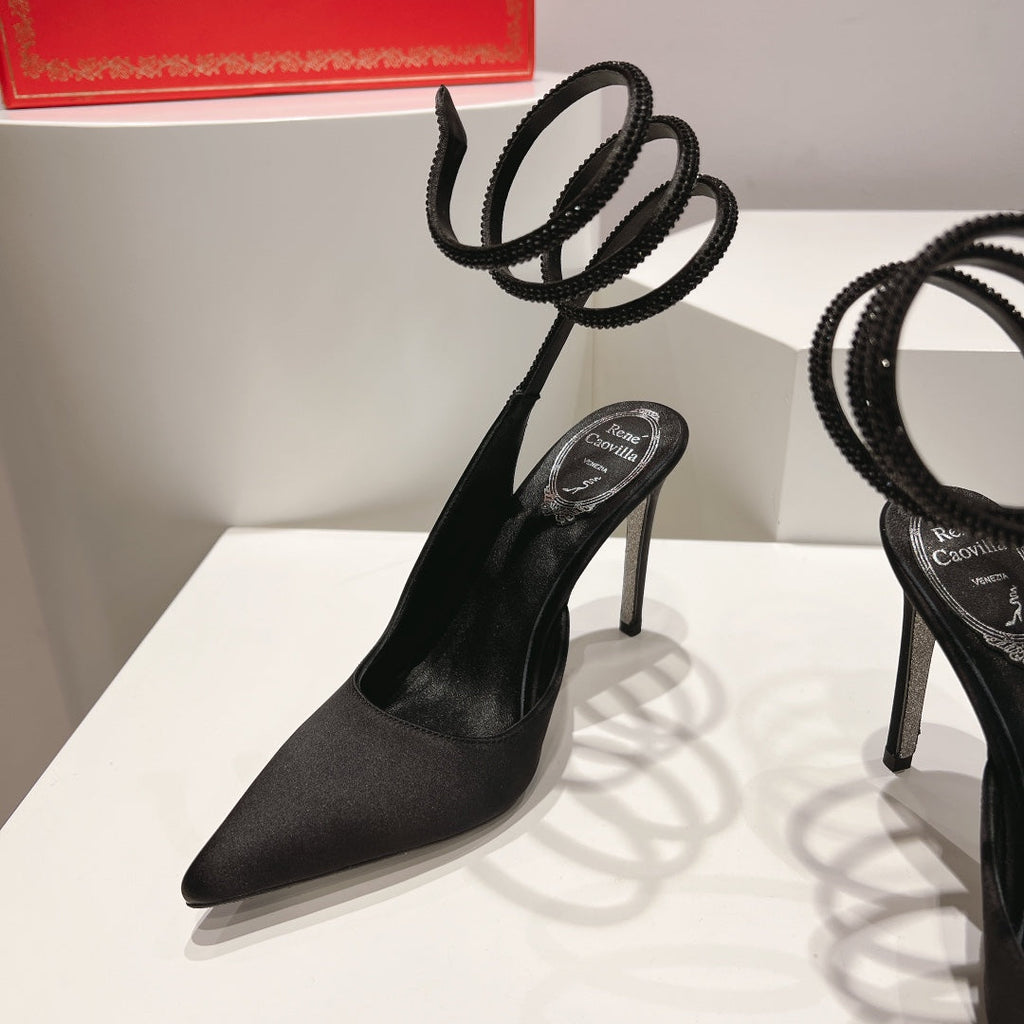 Zapatos de tacón con tira trasera y diseño de serpiente Cleo