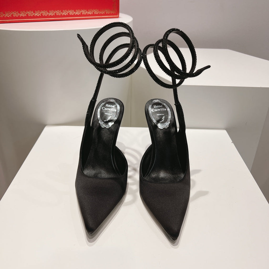 Zapatos de tacón con tira trasera y diseño de serpiente Cleo