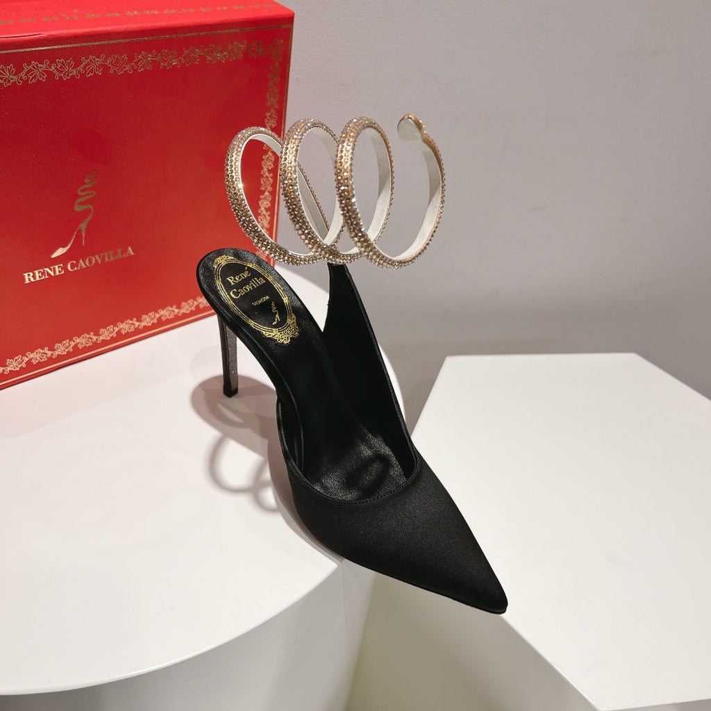 Zapatos de tacón con tira trasera y diseño de serpiente Cleo