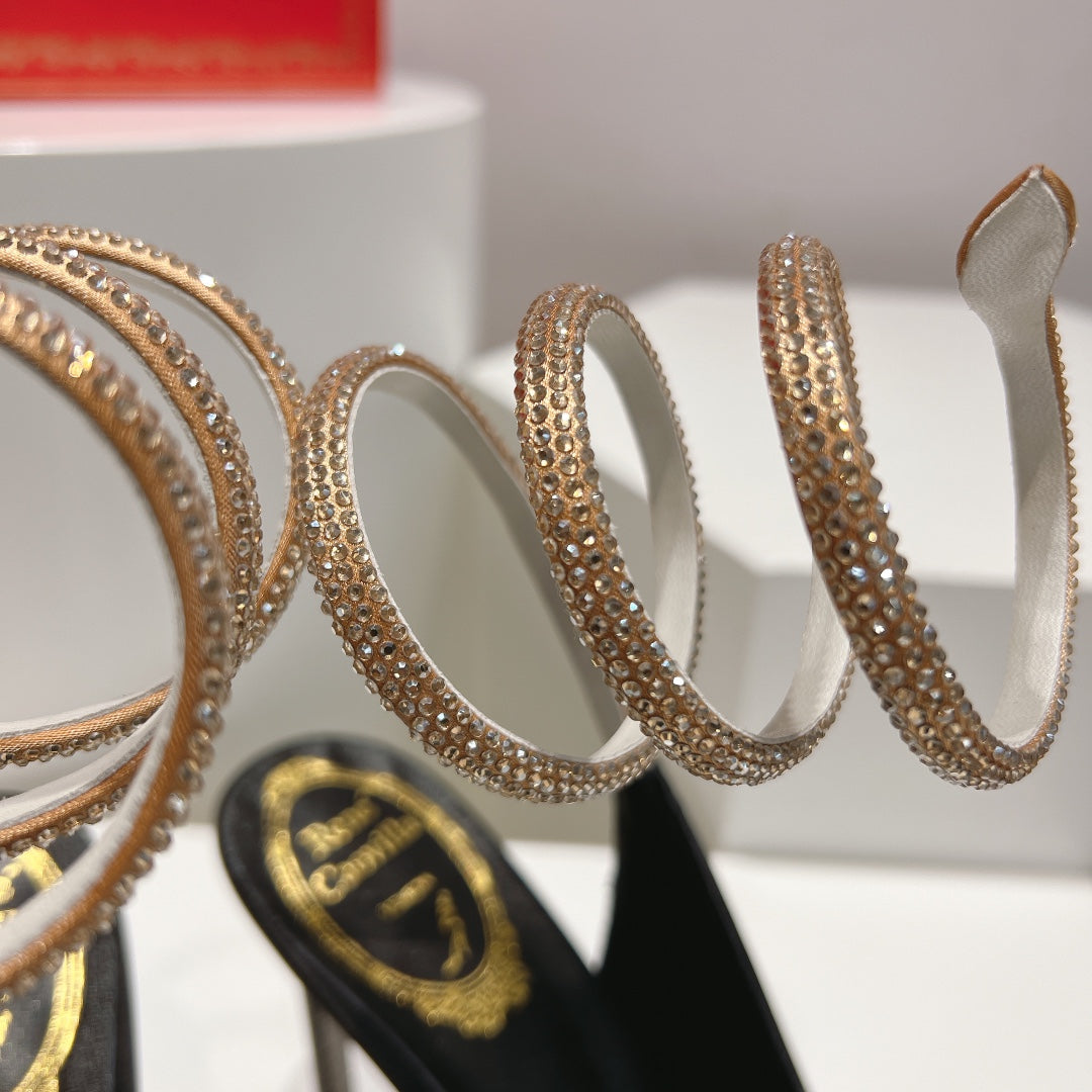 Zapatos de tacón con tira trasera y diseño de serpiente Cleo