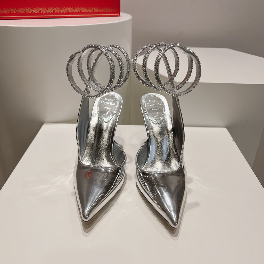 Zapatos de tacón con tira trasera y diseño de serpiente Cleo