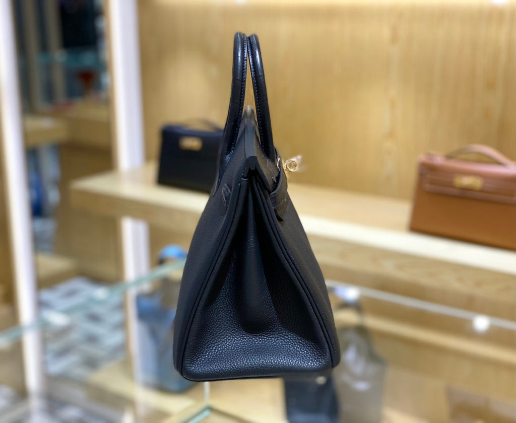 Bolso mate de cocodrilo y piel de togo de 25 pulgadas