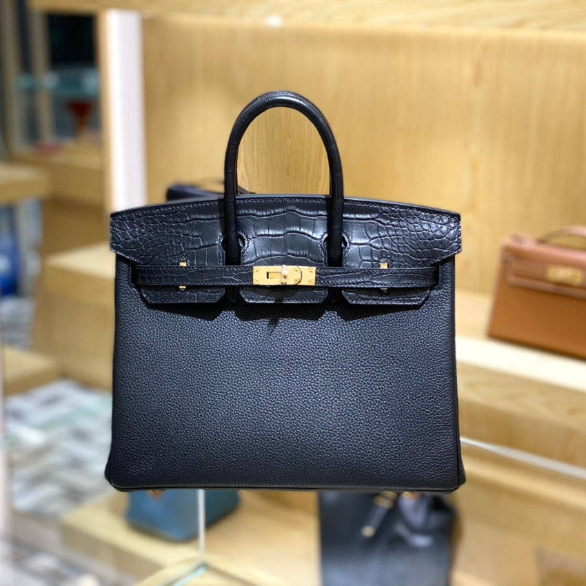 Bolso mate de cocodrilo y piel de togo de 25 pulgadas