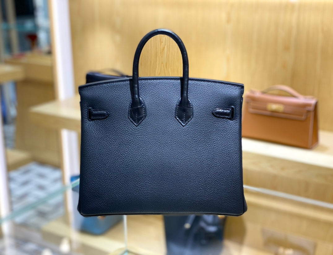 Bolso mate de cocodrilo y piel de togo de 25 pulgadas