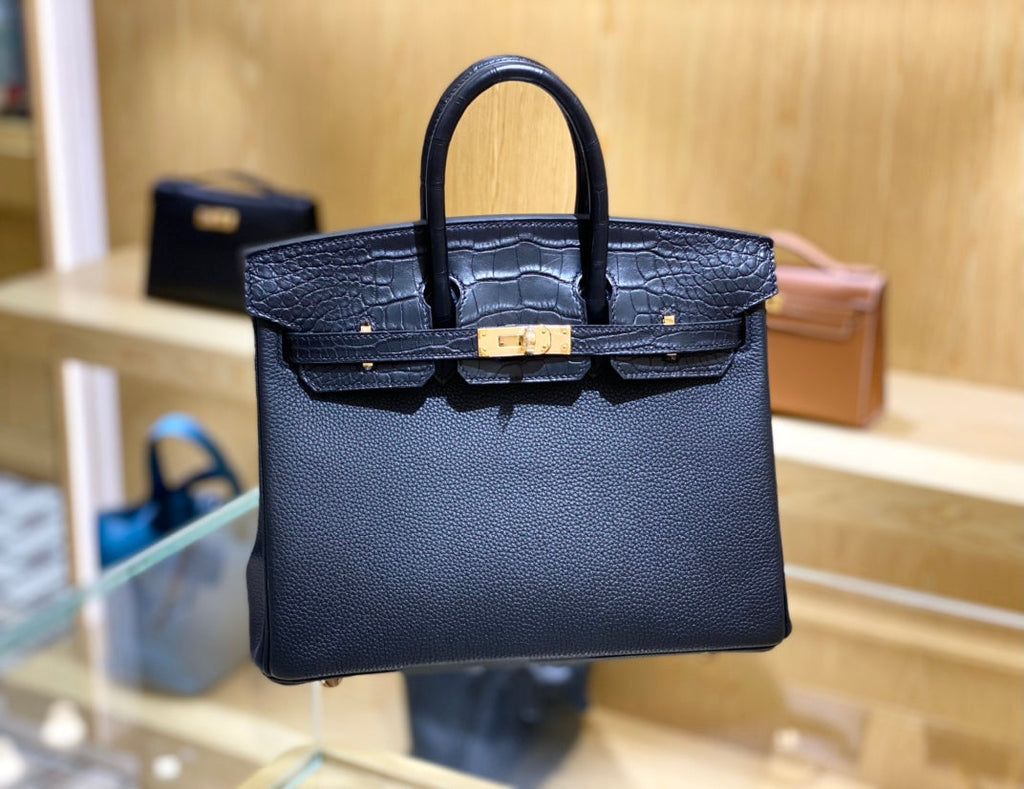 Bolso mate de cocodrilo y piel de togo de 25 pulgadas