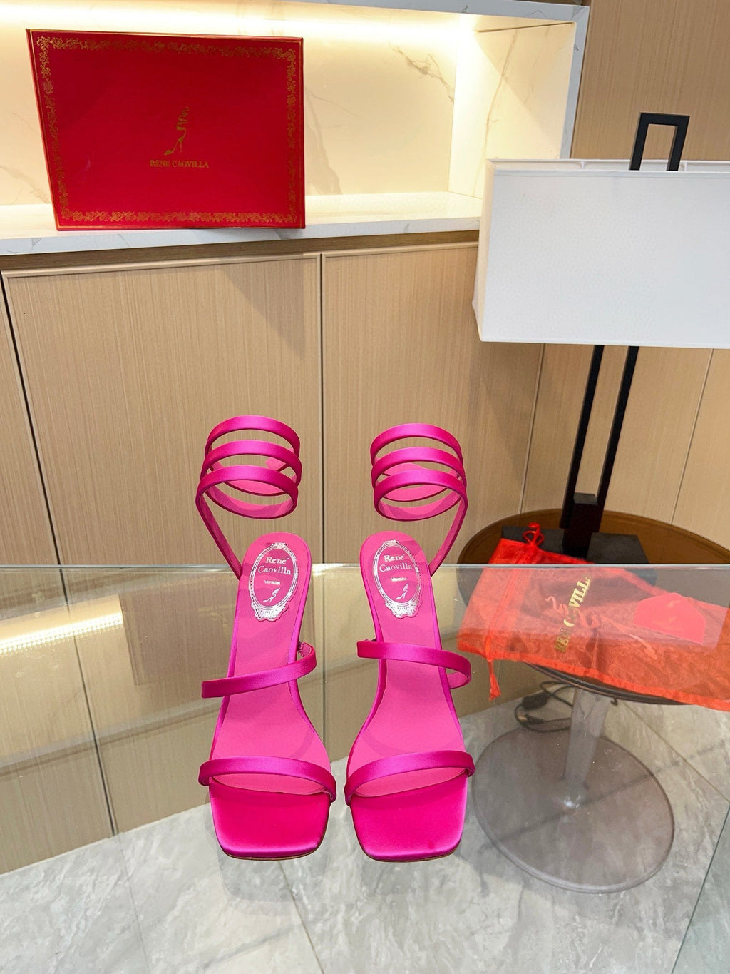 Sandalias de cristal con forma de serpiente de seda