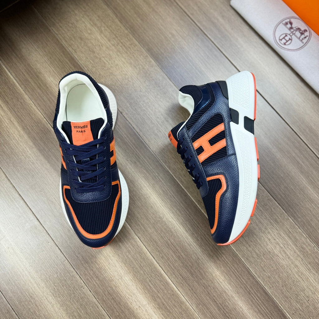 Zapatillas de cuero a rayas H