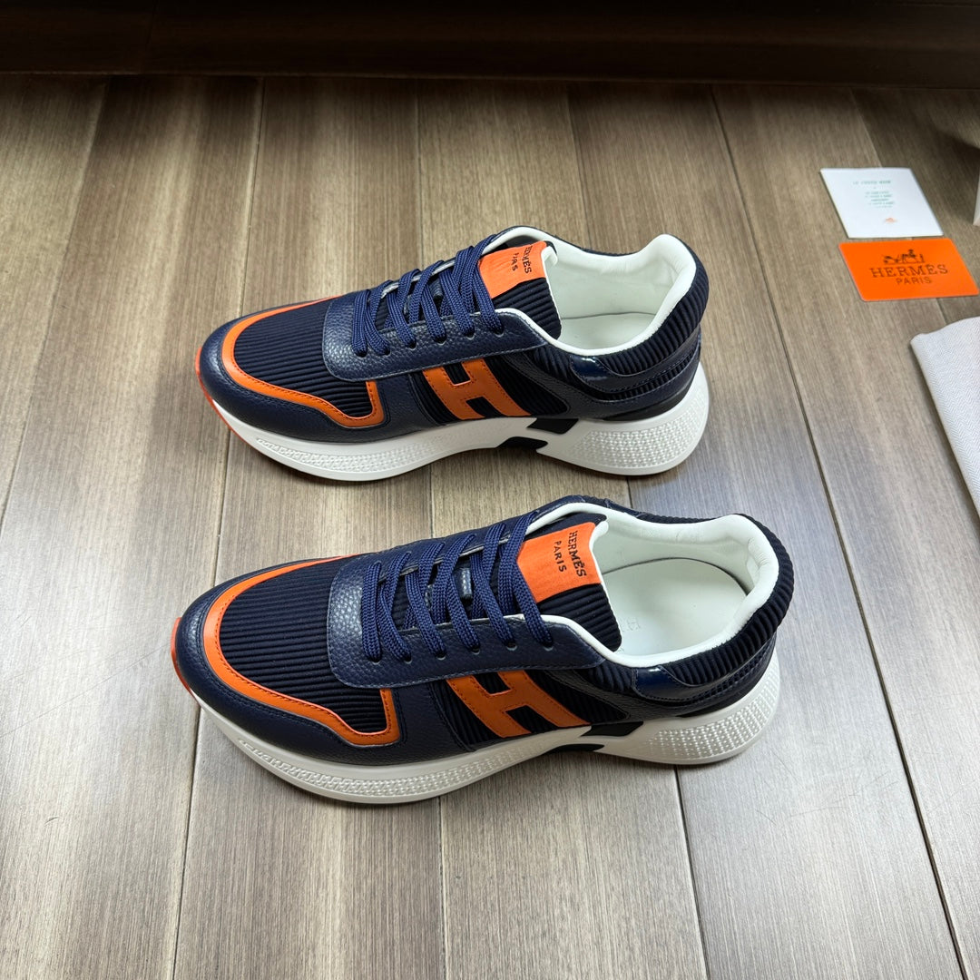 Zapatillas de cuero a rayas H