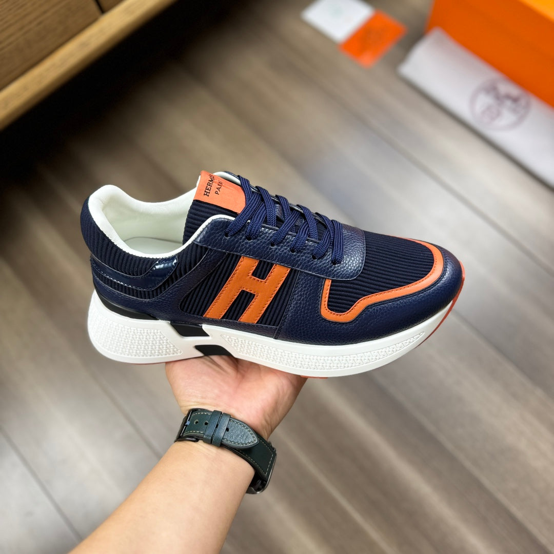 Zapatillas de cuero a rayas H