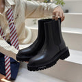 Botines de piel negra para mujer