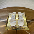 Sandalias de cristal con flores de encaje